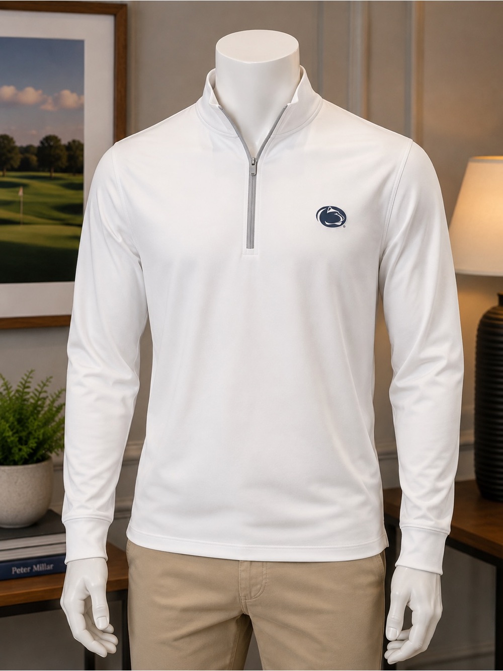 Peter Millar Penn State White Lightweight Quarter-Zip Men’s 3XL NWT